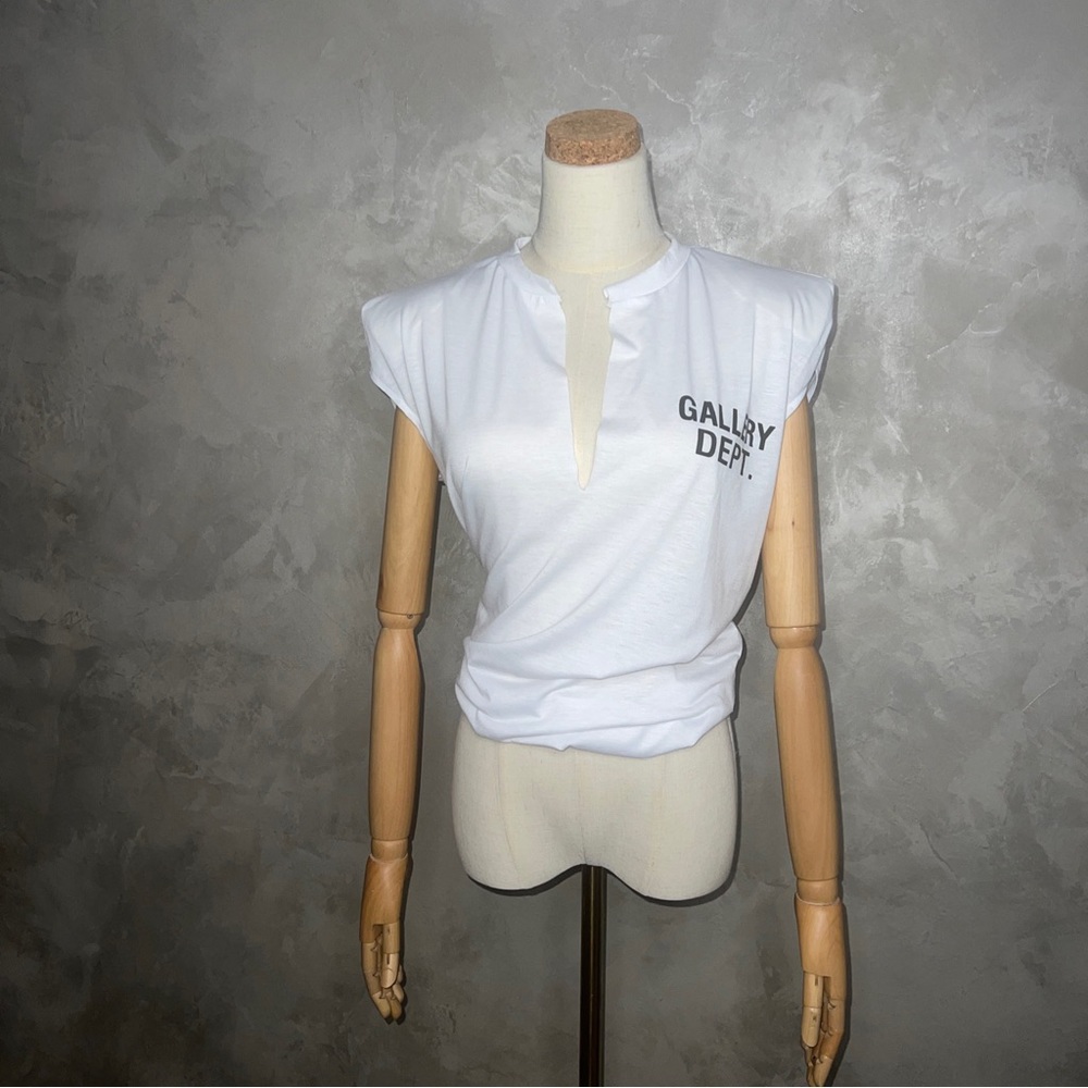 GALLERY DEPT Oversized T Shirt With Slit & Structured Shoulders Size Small